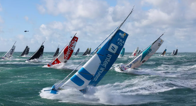 Espectacular salida de los Class 40 en la Transat Jacques Vabre.