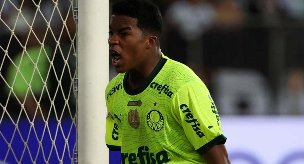 Endrick tras anotar su segundo gol con el Palmeiras.