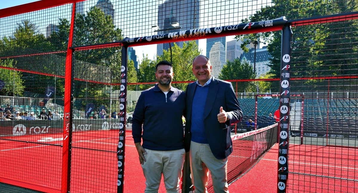 Fabrice Pastor junto al promotor del Open de Puebla./A1PÁDEL