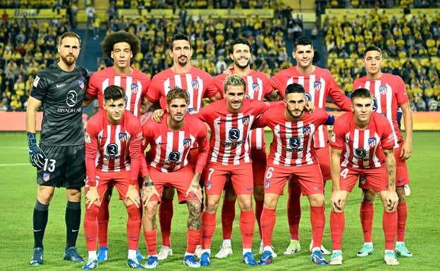 El once que alineó Simeone en Las Palmas.  AFP