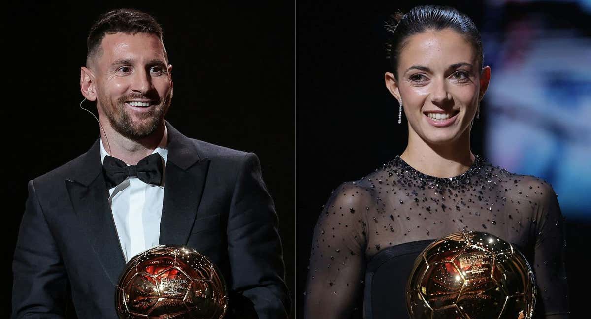 Messi y Aitana Bonmatí./AFP
