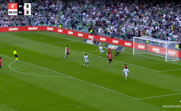 Willian transforma en gol el pase de Miranda.  WYSCOUT