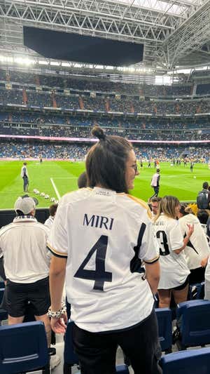 Míriam Gamo en una foto en el Bernabéu.  MÍRIAM GAMO