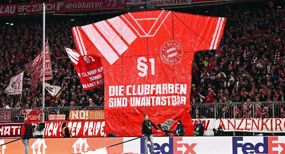 La protesta de los aficionados del Bayern./DPA