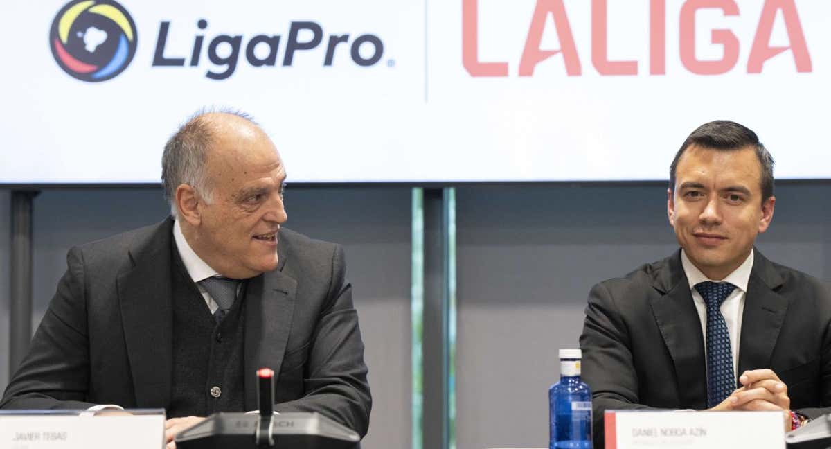 Javier Tebas en un acto de LaLiga.