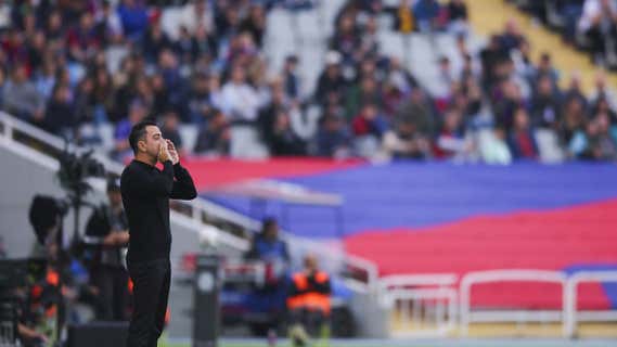 Xavi Hernández durante el partido. /GETTY