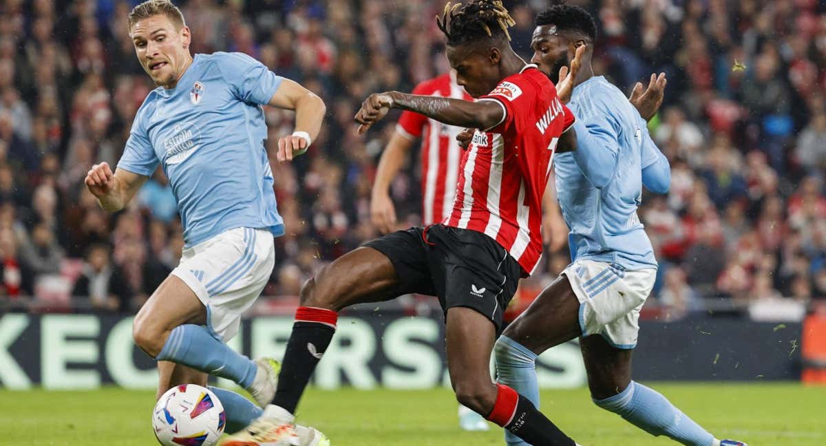 Nico Williams, durante el último partido ante el Celta.