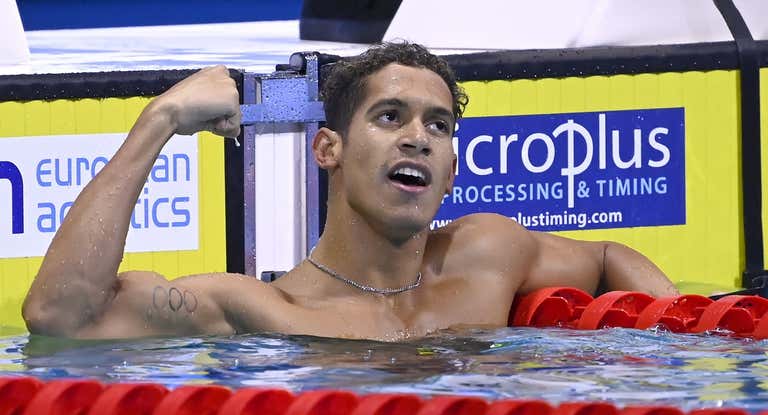 Hugo González de Oliveira, durante un Europeo de natación.