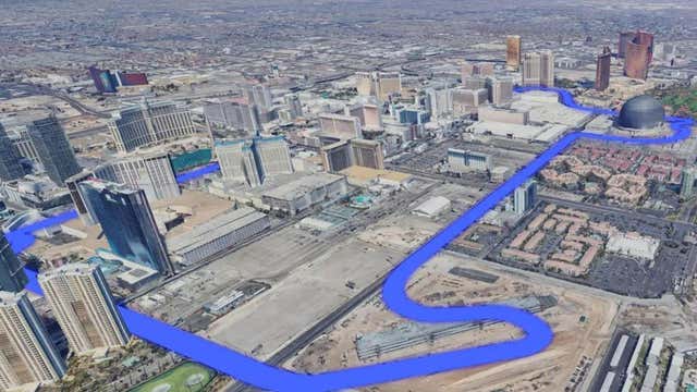 Volando a 350km/h a vista de dron: así es desde arriba el circuito de Las Vegas de Fórmula 1