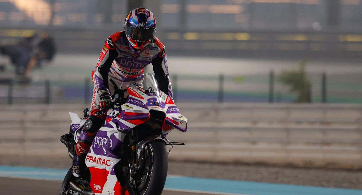 Jorge Martín, durante los entrenamientos libres del GP de Catar./AFP