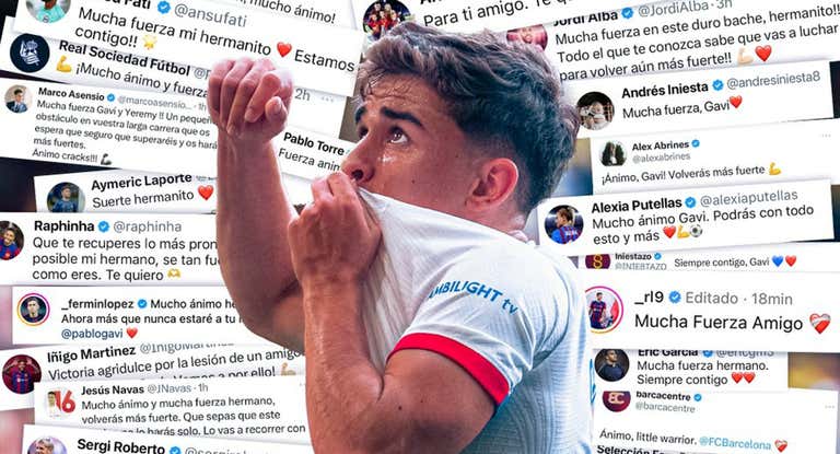 Todos los mensajes de ánimo a Gavi.