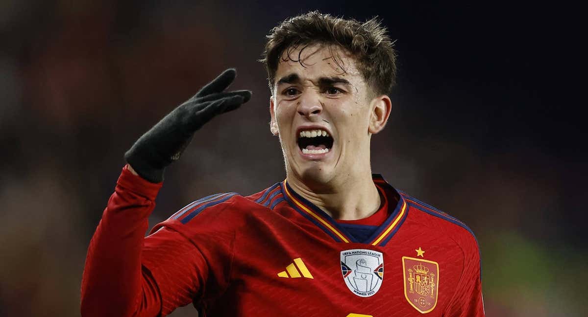 Gavi, al lesionarse.