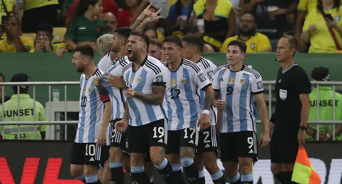 Otamendi celebra el gol en Maracaná. /EFE