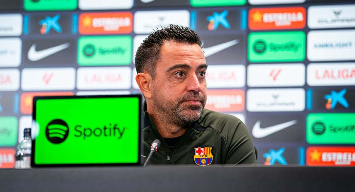 Xavi en la sala de prensa de la Ciudad Deportiva. /FCB