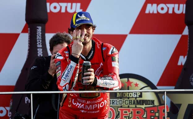 Bagnaia celebra su Mundial.  AFP