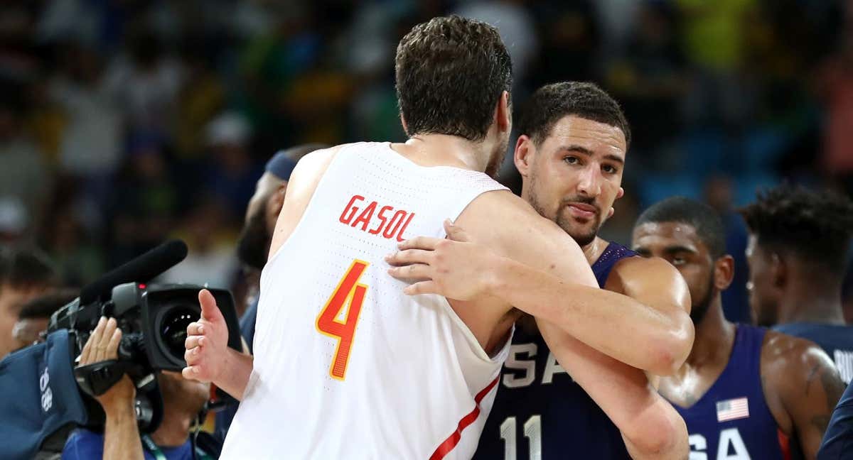 Klay Thompson, en un partido ante España.
