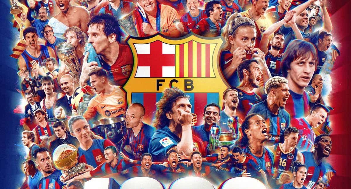 El mural publicado por el FC Barcelona para celebrar su 124º aniversario. /FC Barcelona