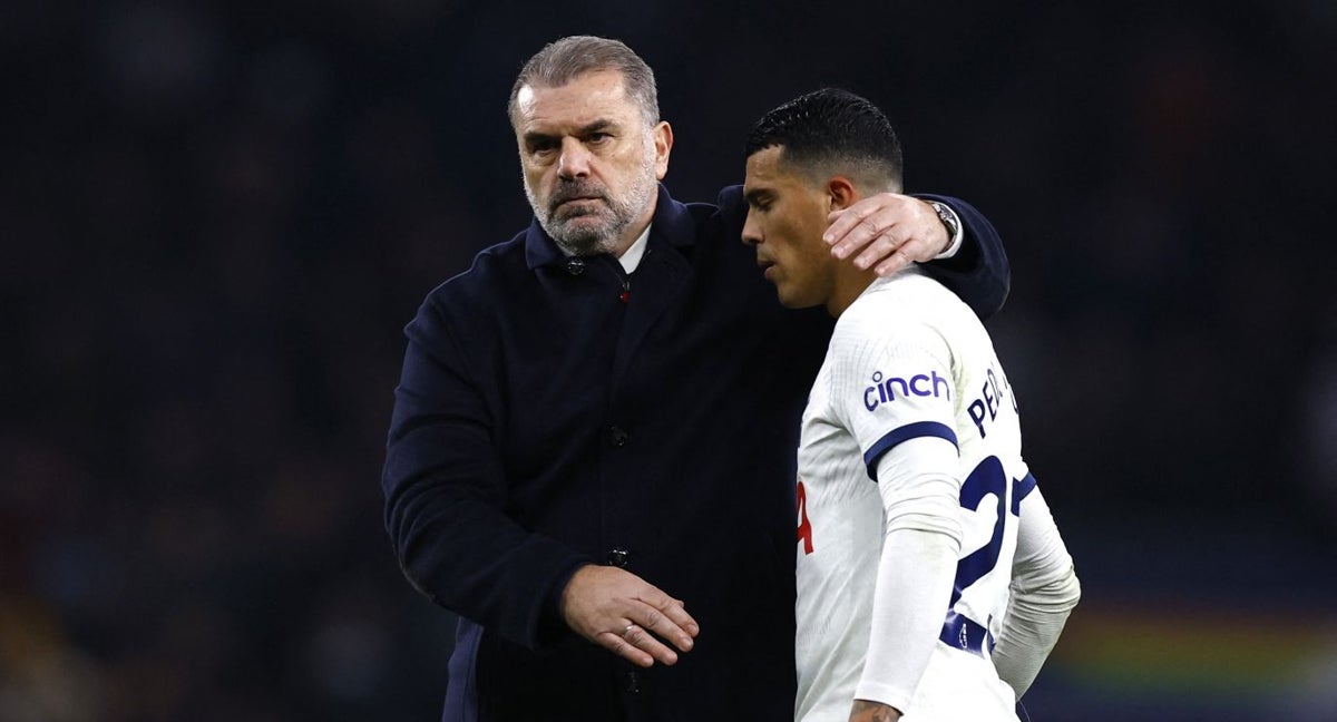 Pedro Porro, en un partido con el Tottenham.