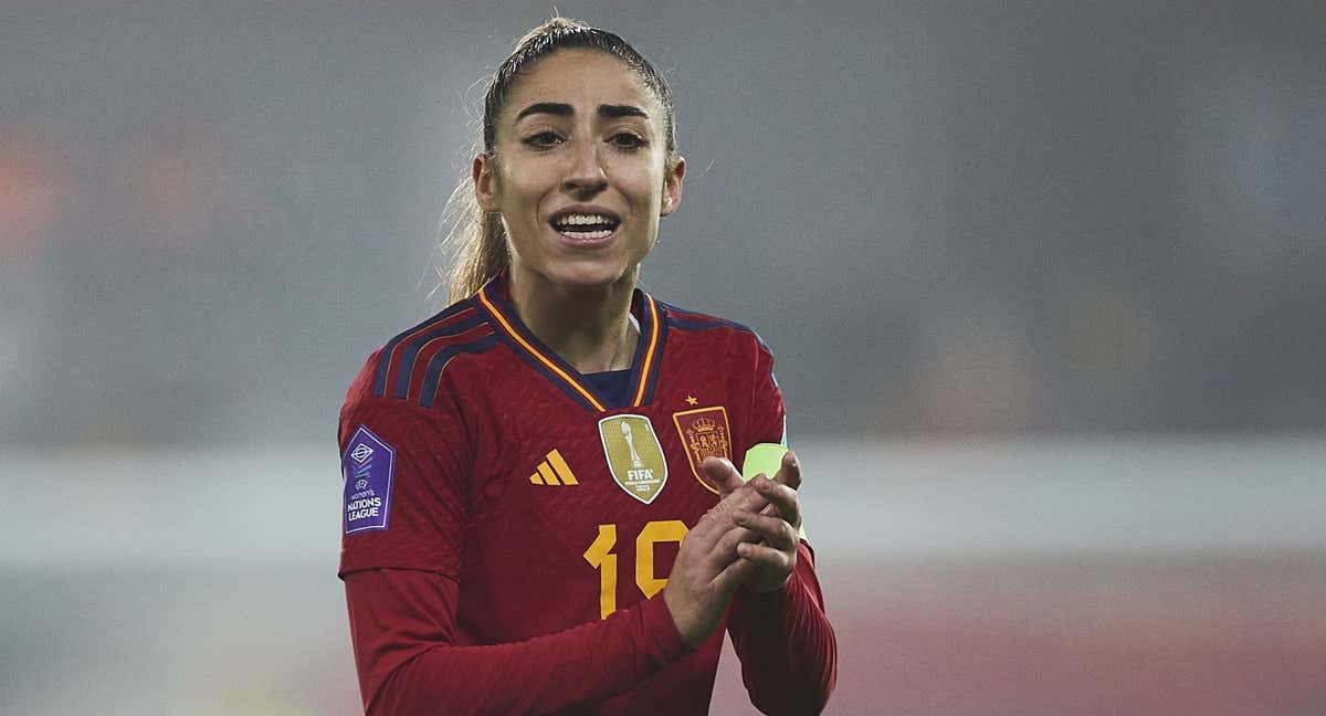 Olga Carmona, jugadora de la Selección, en un partido de la Nations League. /RFEF