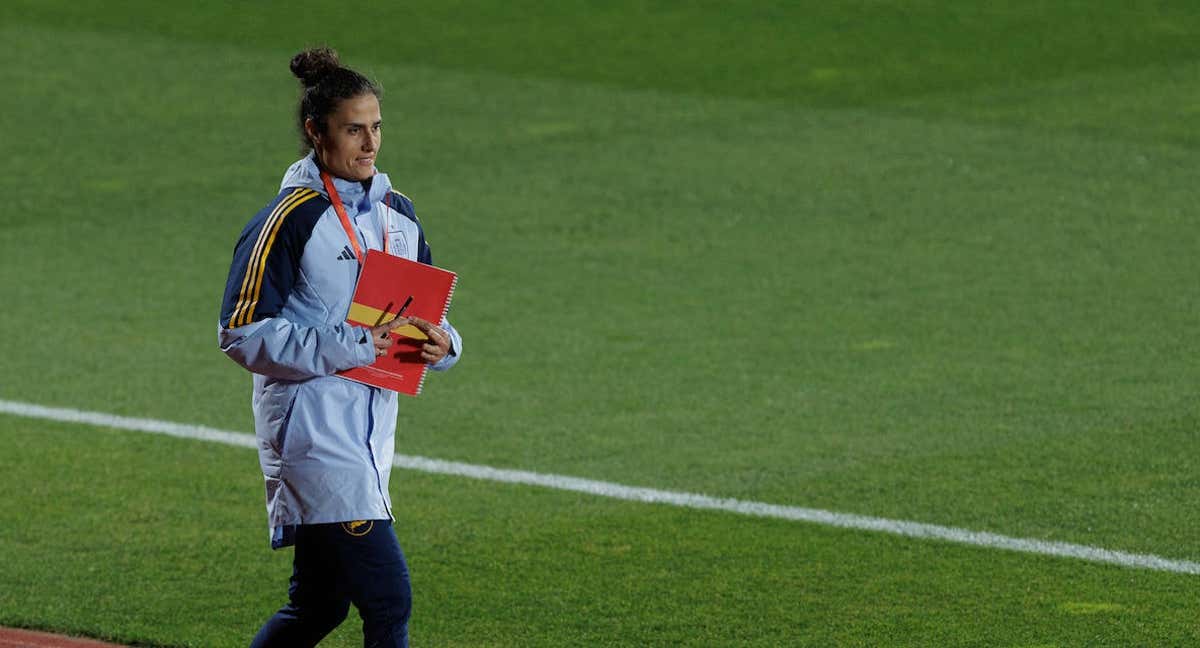 Montse Tomé durante un entrenamiento de la Selección. /Getty