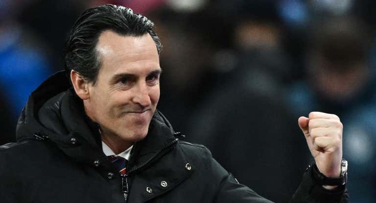 Emery festeja el triunfo ante el Arsenal.