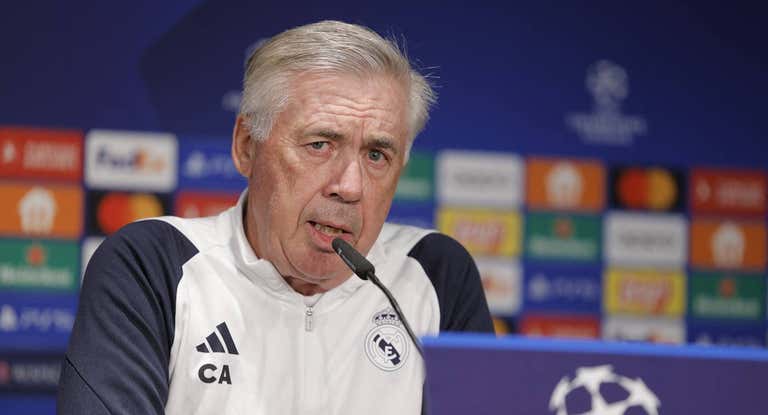 Ancelotti, en rueda de prensa.