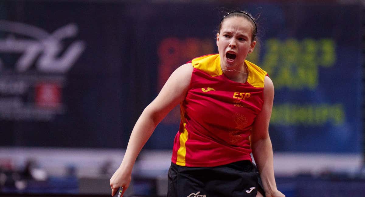 María Berzosa, durante el último Mundial junior de tenis de mesa. /RFETM