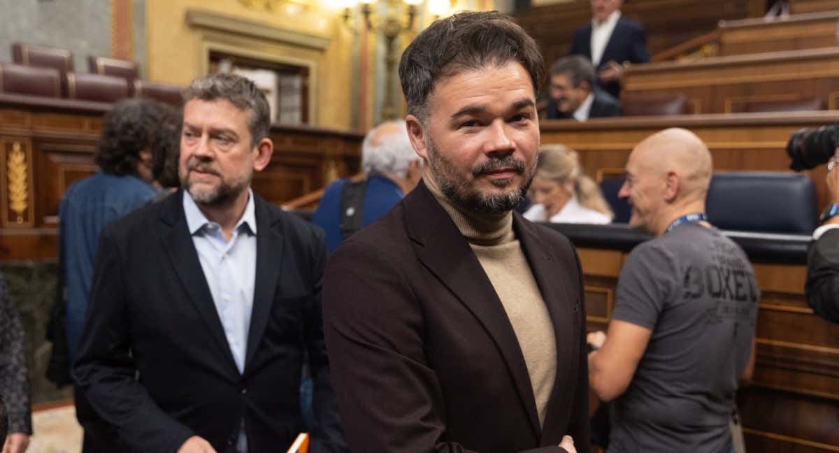 Gabriel Rufián, portavoz de ERC, en el Congreso de los Diputados este miércoles. /EP