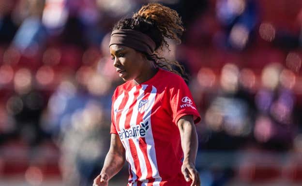 Ludmila durante el partido.  LIGA F