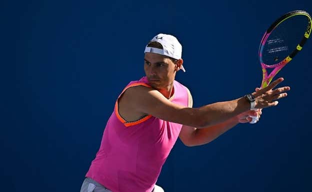 Rafa Nadal durante un entrenamiento. Rafa Nadal Academy by Movistar