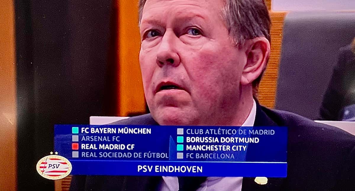 El Real Madrid salió en rojo la mitad del sorteo.