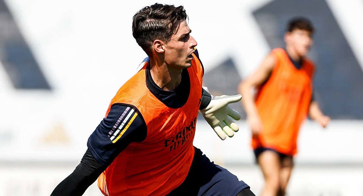 Kepa, en un entrenamiento.