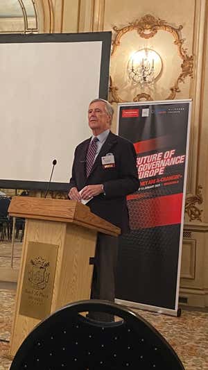 Melchior Wathelet, en el evento de la Superliga del 13 de enero.  RELEVO