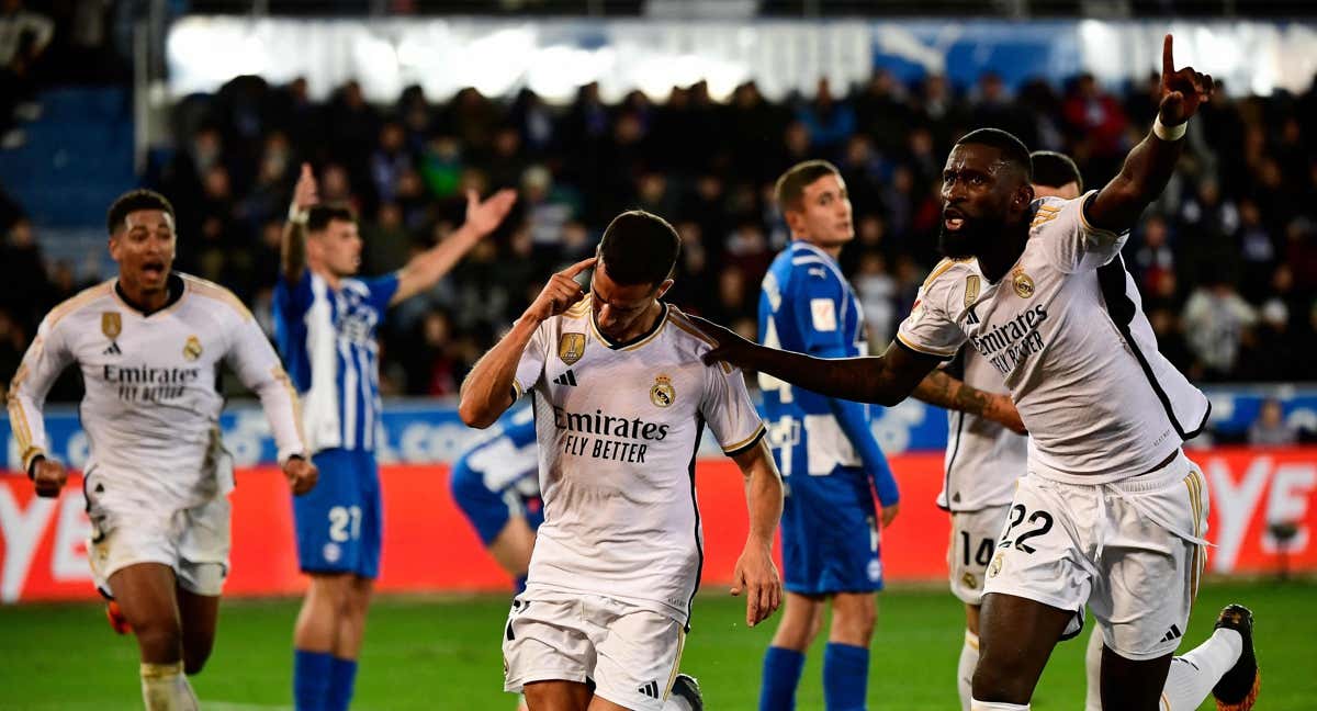 Lucas Vázquez, celebrando su gol./EFE