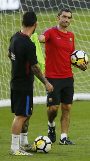 Messi y Txingurri, en la etapa del Barça. Archivo