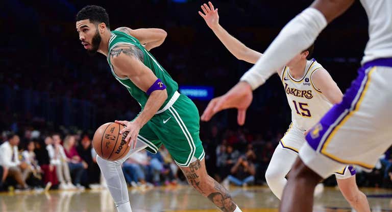 Jayson Tatum durante el partido de Navidad ante los Lakers.