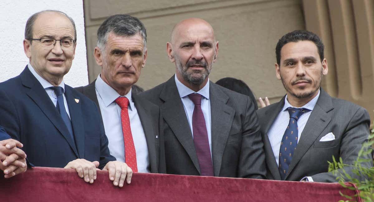 José Castro, José Luis Mendilibar, Monchi y Del Nido Carrasco.