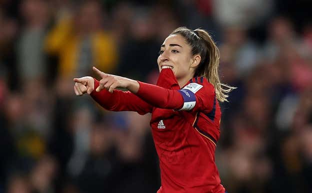 Olga Carmona celebra el gol que le dio el Mundial a España.  Getty