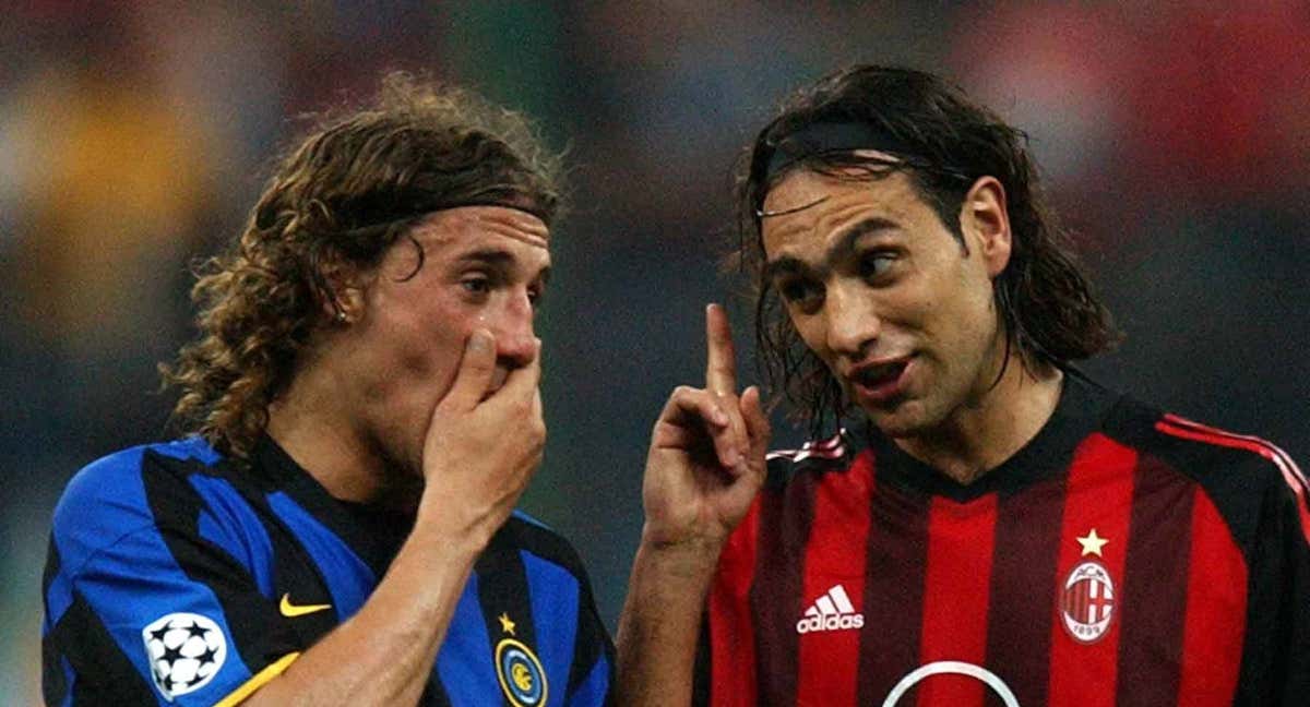 Crespo y Nesta durante la final de la Champions League de 2003./AP