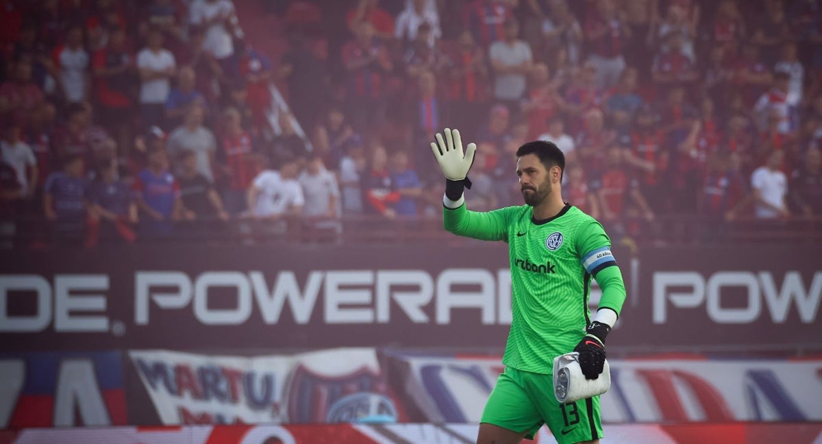 Augusto Batalla, en un partido con San Lorenzo.