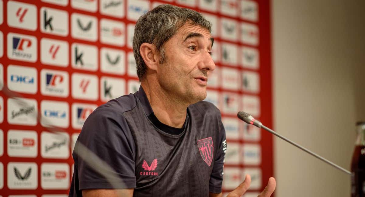 Valverde, durante una rueda de prensa en Lezama./EFE