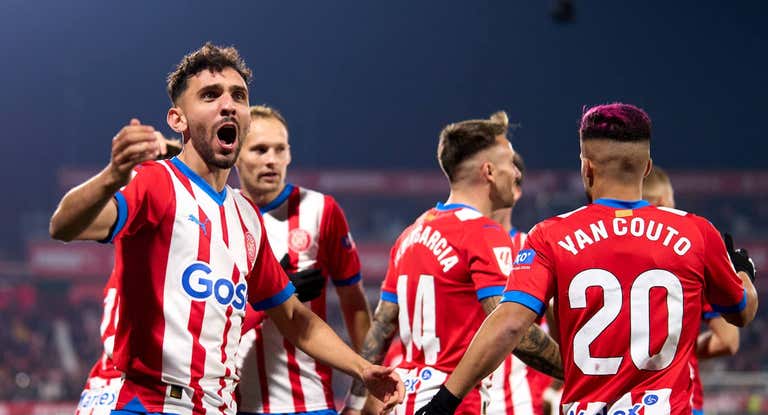 Iván Martín celebra su gol ante el Atleti.