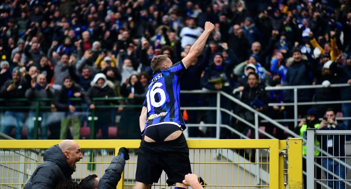 Frattesi celebra el gol de la victoria.