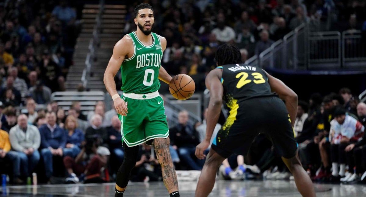 Tatum, durante el partido entre Boston e Indiana.