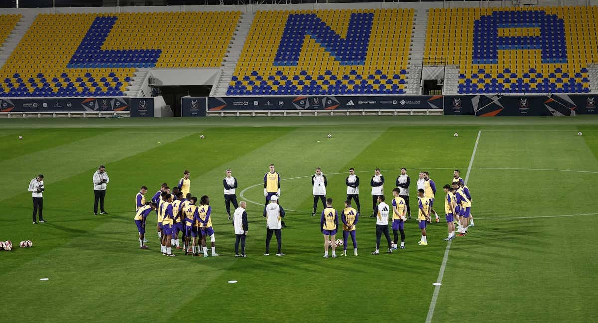 El Real Madrid, en el último entrenamiento./REUTERS