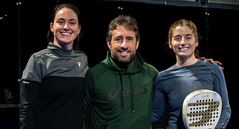 Tamara Icardo, Alejandra Salazar y Maxi Grabiel durante un entrenamiento.