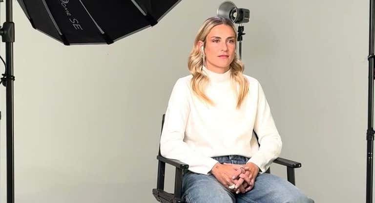 Alexia Putellas, jugadora del Barça, durante la entrevista en la CBS.