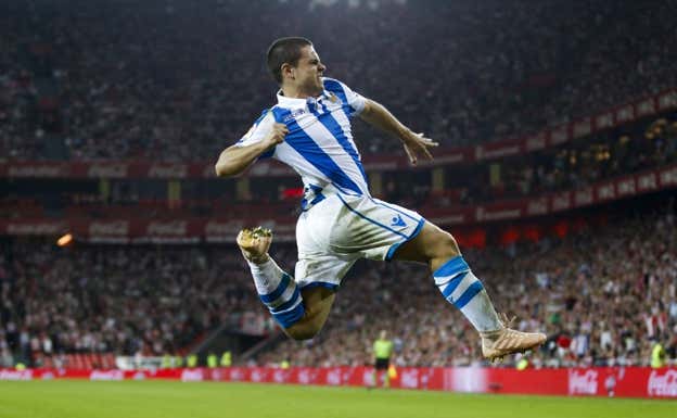 Luca Sangalli celebra con rabia el tanto marcado al Athletic.  Getty Images