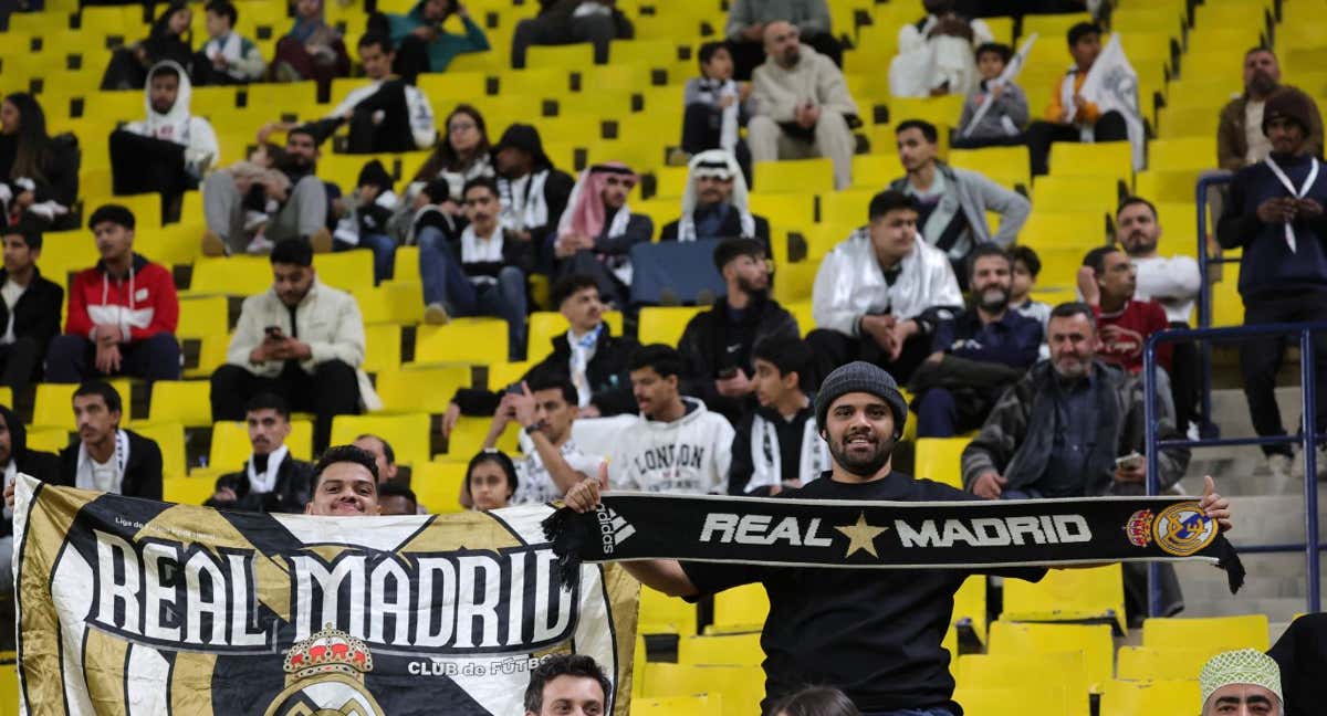 Aficionados del Real Madrid en Riad. /AFP