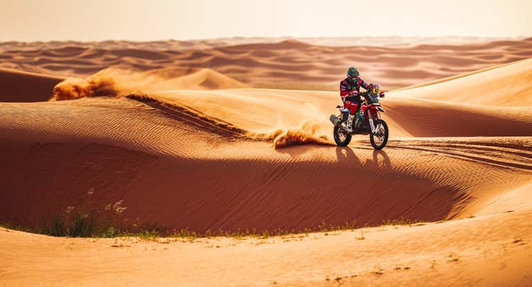 Adrien Van Beveren, con la Honda, en el Rally Dakar 2024.